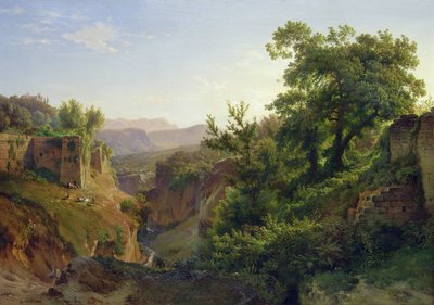 Een vallei nabij Sorrento, 1854 door Louis Gurlitt